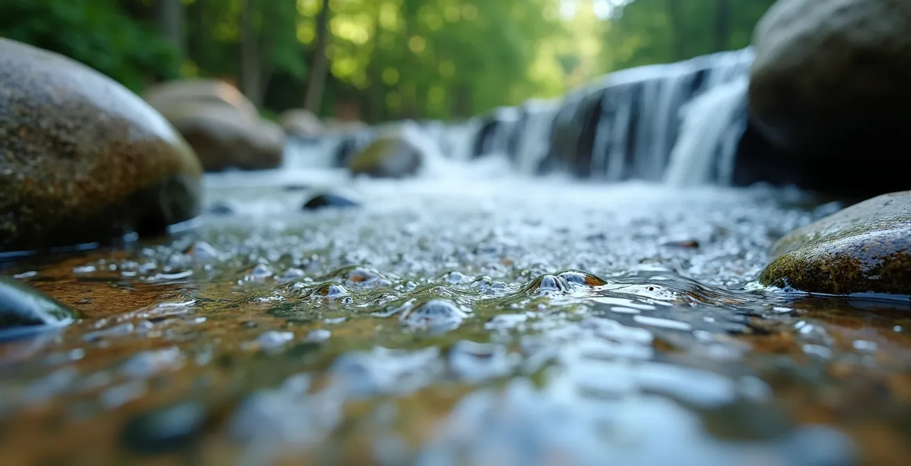 Underground membrane bioreactor system with clean water outflow in natural Canadian setting